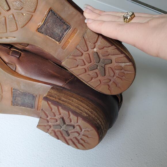 Born Shoes Womens Size 7 Leather Woven Buckle Cut Out Ankle Booties Witch Whimsy - Picture 9 of 11